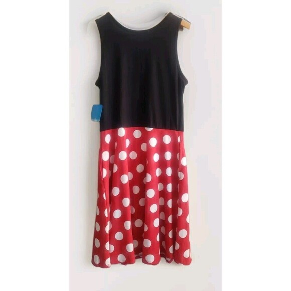 Disney Minnie Mouse Dress Big Girls Medium 7/9 Red Polka Dot Pockets NWT - Picture 6 of 7